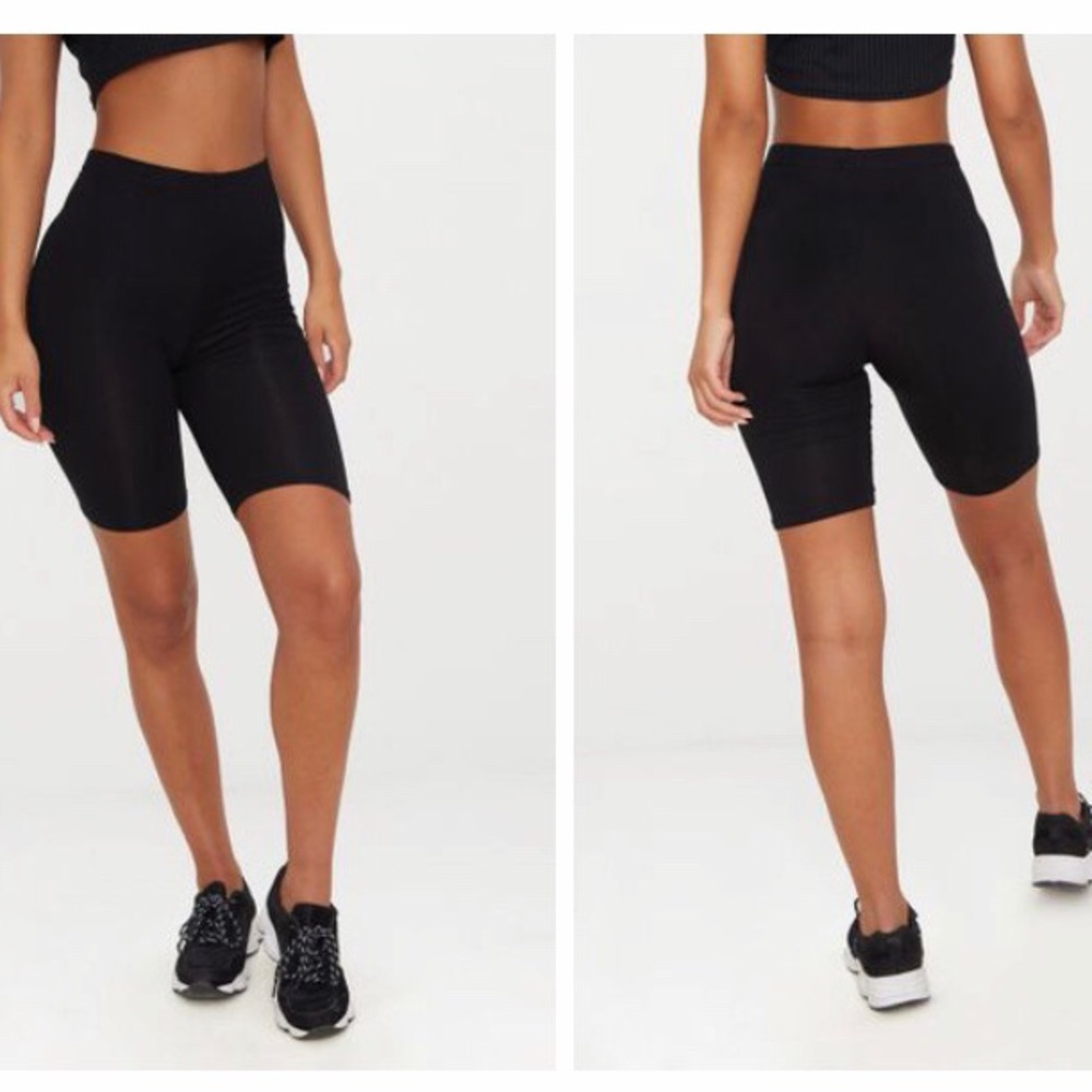 High waisted black bike shorts